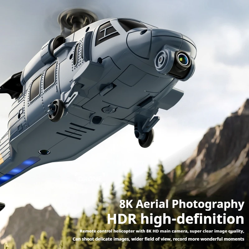 Vue de dessus de l'hélicoptère RC 4DRC L2 2.4G avec son rotor principal détaillé, parfait pour les enfants débutants en drone.
