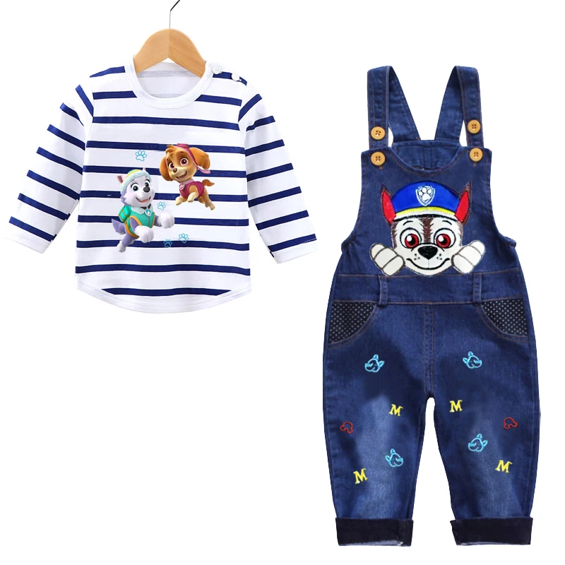 thumbnail image 1 of Conjunto de ropa de 2 uds para bebé recién nacido de 0 a 3 años, camisa de manga larga de la Patrulla Canina, mono, pantalones, conjunto infantil para niño pequeño, 1 of 5