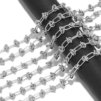 Gros nœud épais en acier inoxydable pour hommes, colliers Hip Hop bricolage, résultats de colliers de la présidence, fournitures de bracelets, bijoux exécutifs, or, 1 mètre 4
