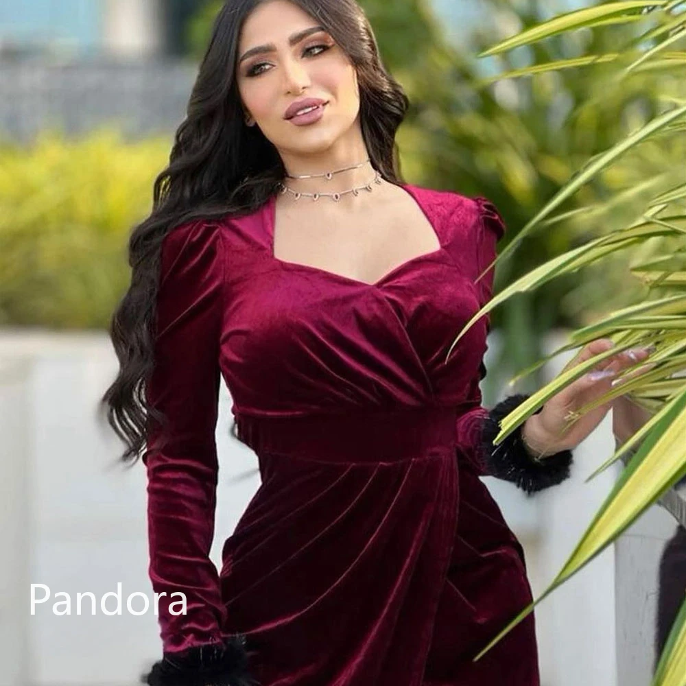 Pandora Sweetheart Dubai Prom Dress Long Sleeves Evening Dress With Ankle Length Summer Women Wedding Party Gowns 2024