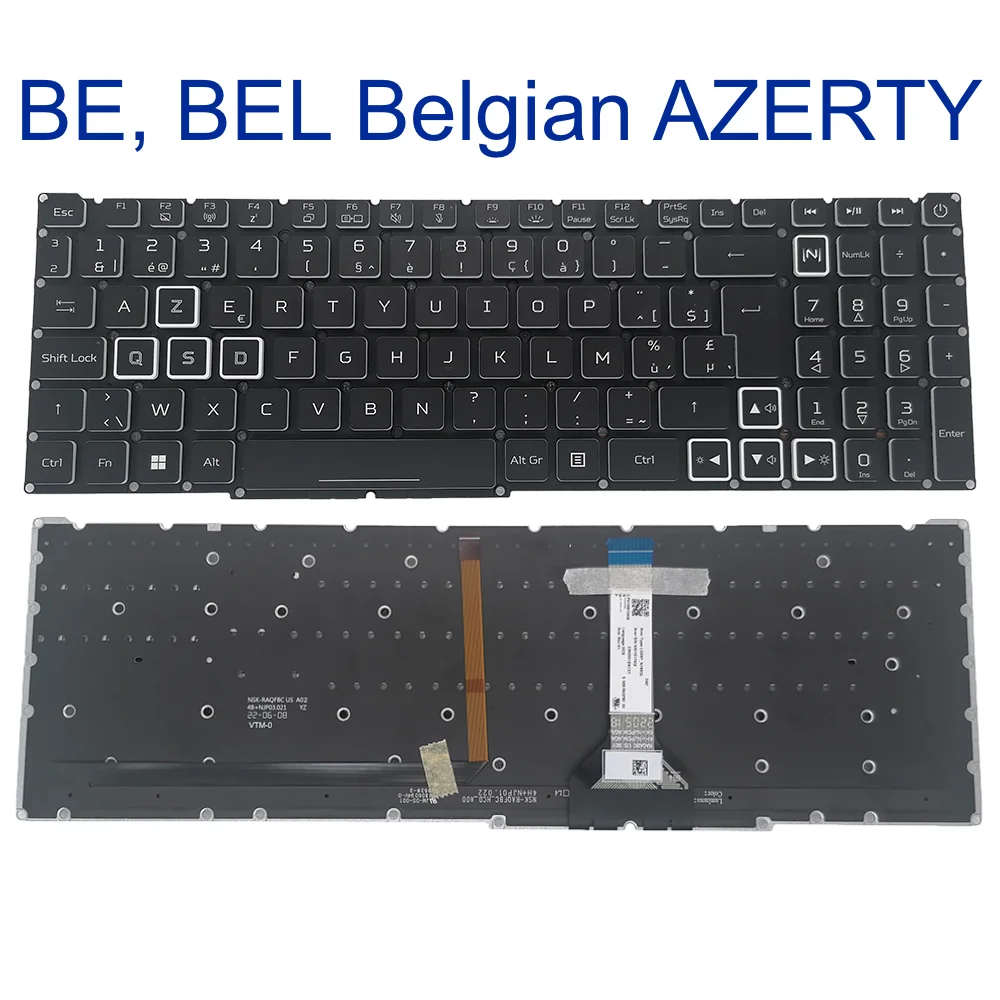 Teclado Retroiluminado para Acer Nitro be Azerty Pt-br Ita Rgb An51754 An51741 An515-45 Helios 300 Ph315-54 Lg05p N16b3l - Imagem 5