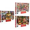 1000pieces Christmas Jigsaw Puzzles Cartoon Santa Claus Colorful Interactive Illustration Jigsaw Puzzles Holiday Favor for home 1
