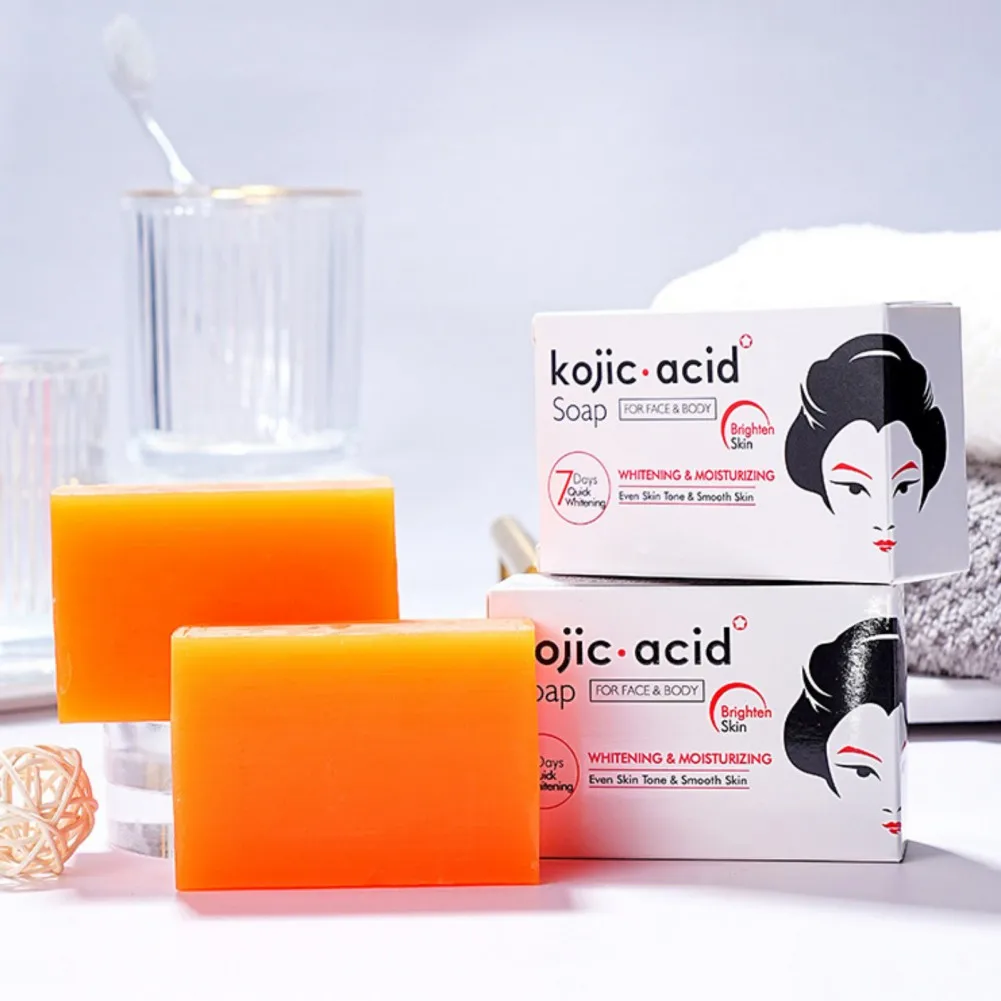 

120g Kojic Acid Soap Face Body Skin Lighten Glowing Safe Natural Pores Shrink Whitening Brighten Skin Tone Smooth Beauty Health