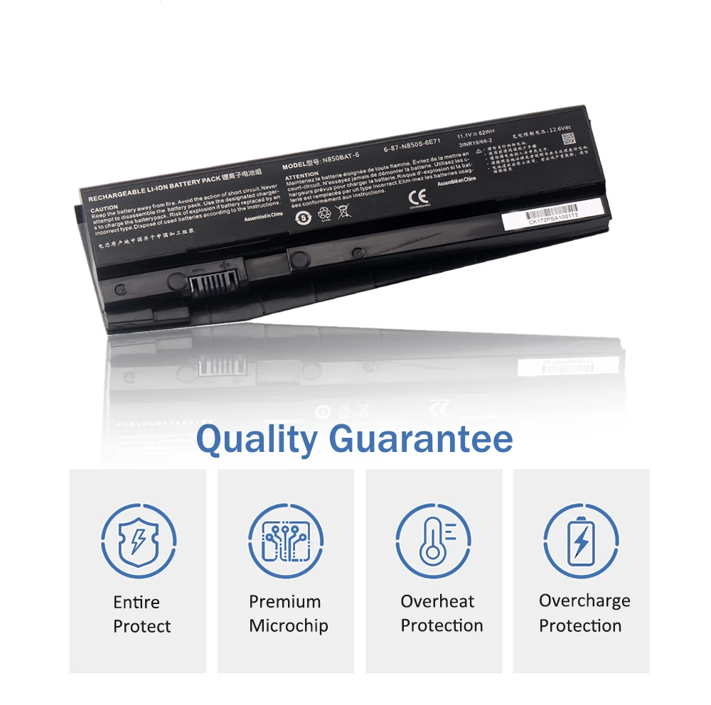 Bateria do Portátil para Clevo N850bat6 Etesbay N850 N850hk1 N850hj1 N850hc N870hk1 para Hasee Z7m-kp7g1 62wh Z7m-kp7s1 11.1v 5500mah - Imagem 3