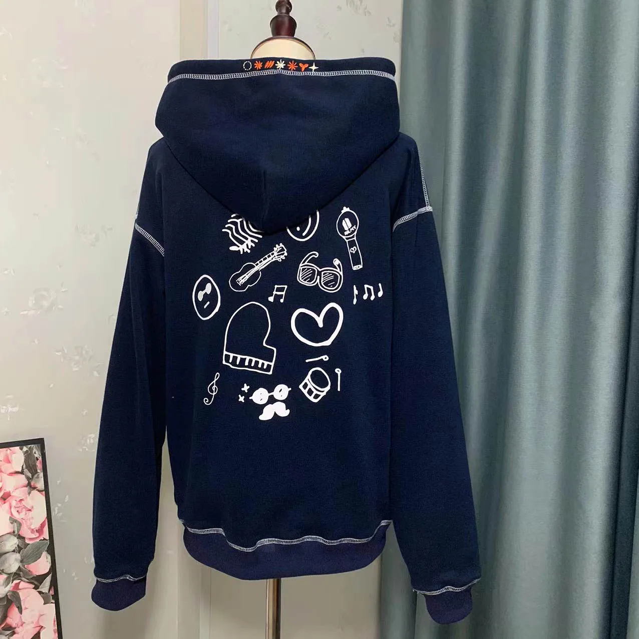 PTD ON STAGE SEOUL ZIP UP HOODIE NAVY New Zip-Up Hoodie Dance Concert Zip  Sweatshirt Hooded Jacket - AliExpress