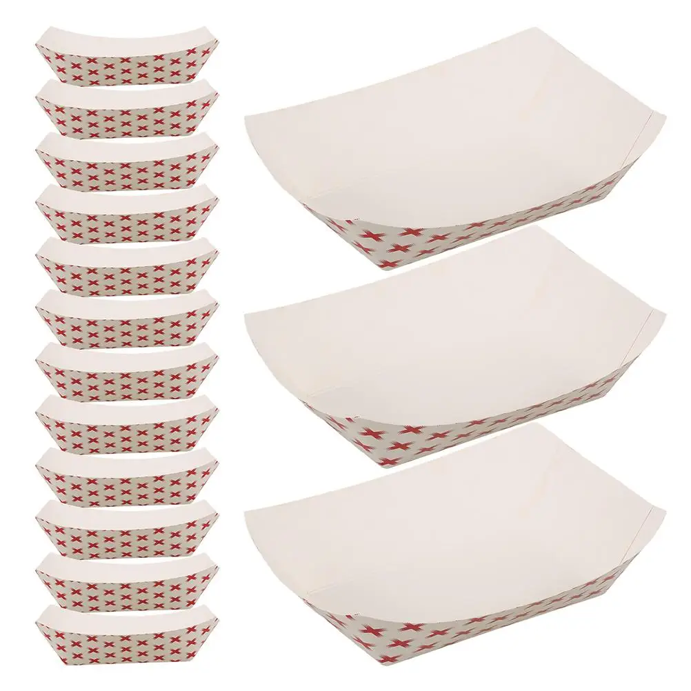 50pcs Disposable Paper Sandwich and Hot Dog Boxes, Kraft Food Boat Trays for Takeout, P... - SKU DPSB1803 - UGI Packaging