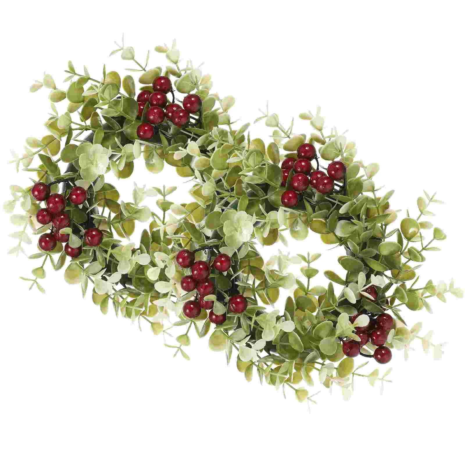 

Candle Garland Rings Simulation Berry Mini Wreaths Candles Christmas Candle Holder Candle Wreaths Rings Christmas Decorations