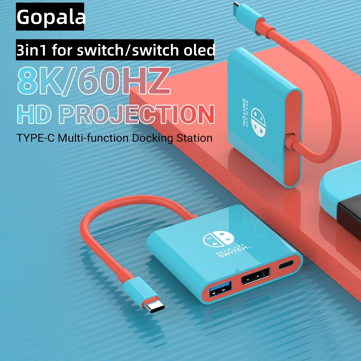Game dock adapter Gopala Portable DisplayPort Switch Dock Replacement for Nintendo Switch Dock DP TV Adapter Switch Travel Dock OLED