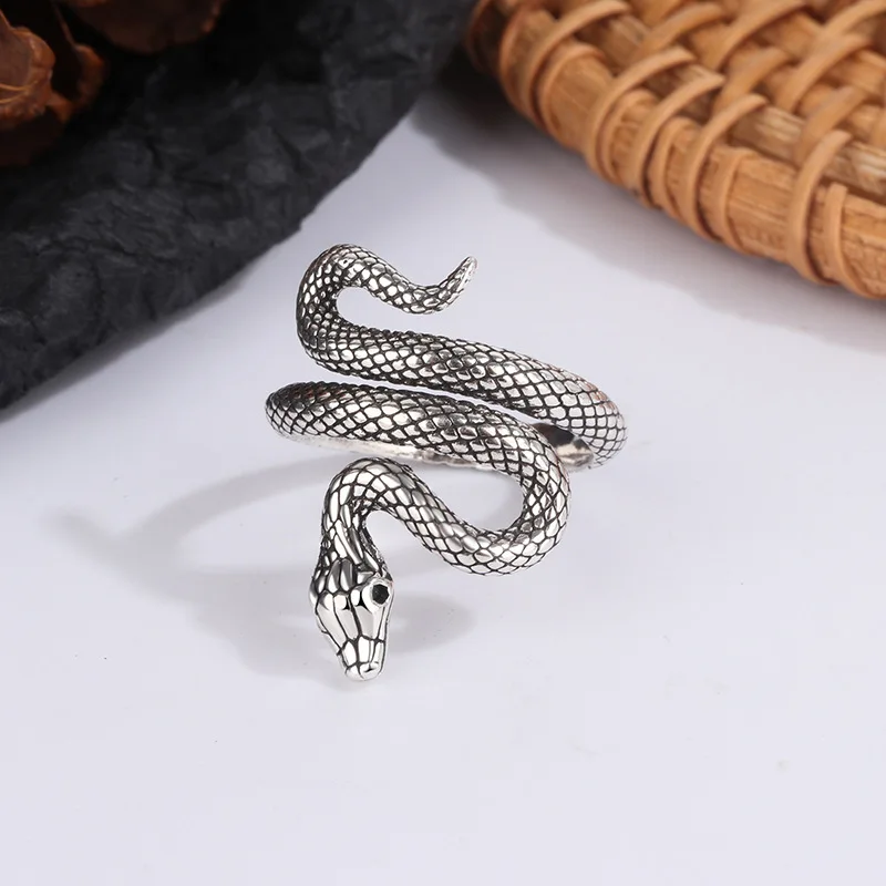 Bagues réglables en argent Sterling 925 pour femmes, enchevêtrement serpent, bijoux fins de luxe, accessoires de mariage Vintage