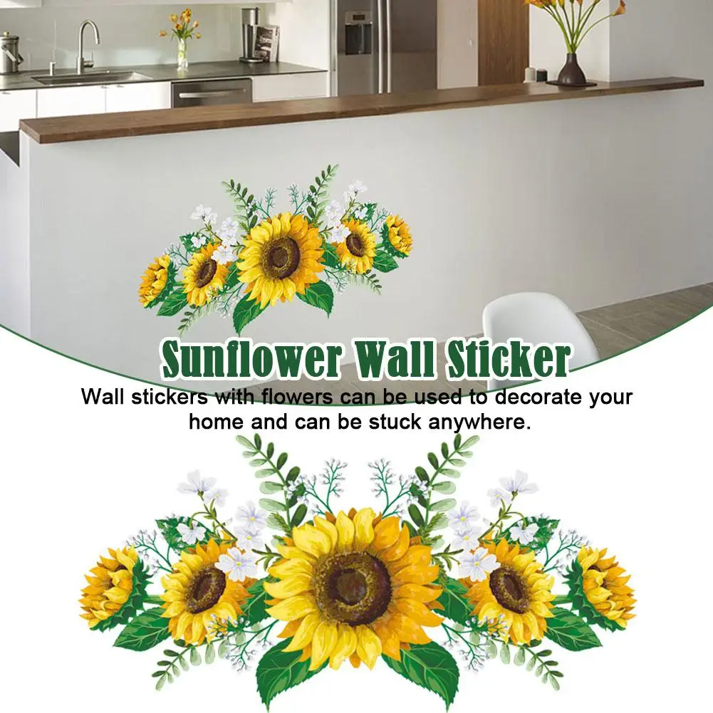 

Christmas Flower Sunflower Wall Stickers European Style Quality High Harmless Wall New Odorless Year Home PVC Decoration Sa C7H6
