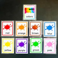 Montessori Baby Learning Card Color Cognition Cartoon English Flash Cards for Children Kids Funny Memory Exercise Game 1