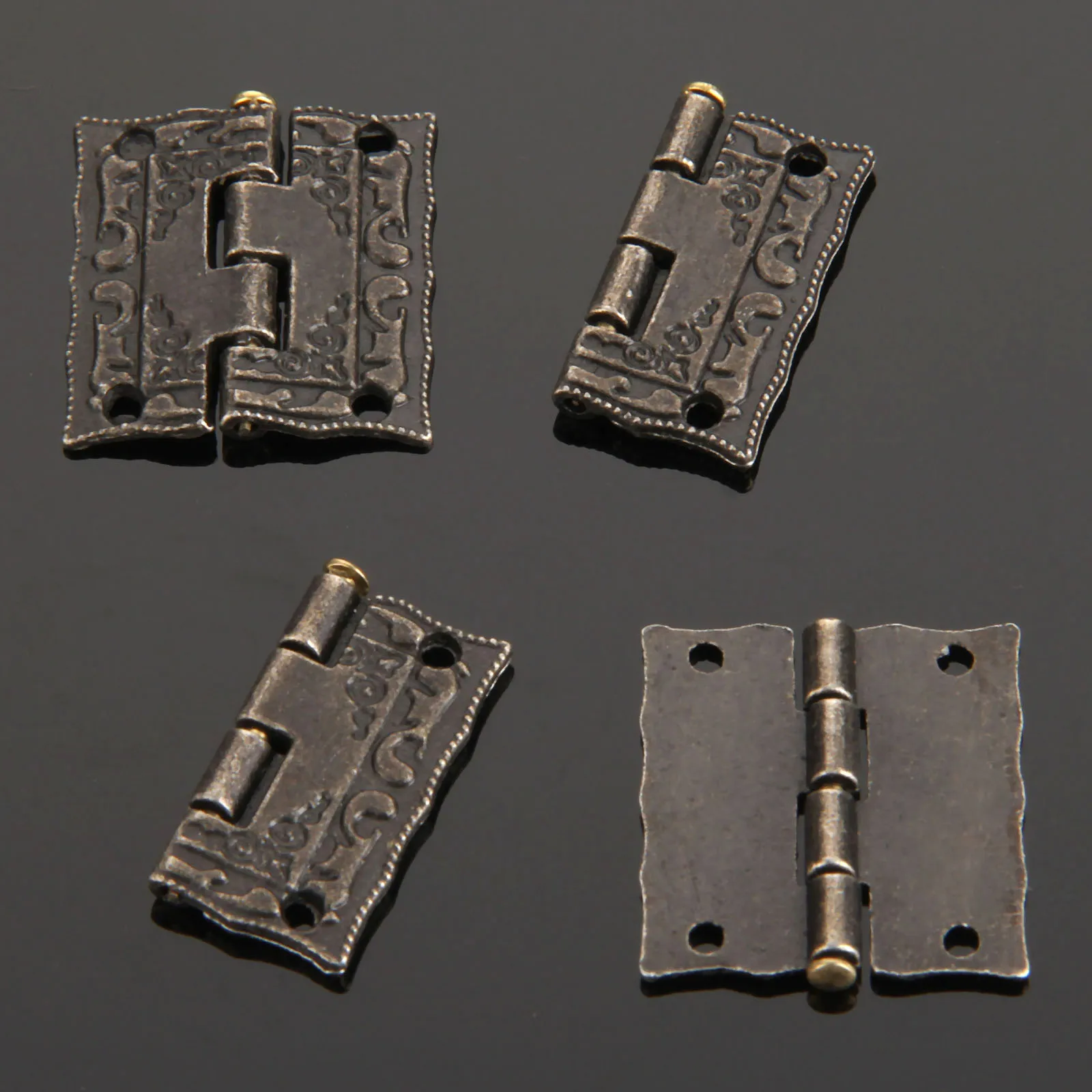 Vintage Jewelry Boxes Small Hinge Antique Bronze Cabinet Hinges furniture hinge cabinet hinges bronze butterfly hinges cabinet door hinges Furniture Accessories Furniture Fittings With Screws 4Pcs