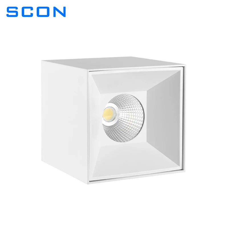 SCON Surface Mounted Led Downlight Square Shaped Surface Mounted Ceiling Lamp 40/90 Degree 20W Big Power Indoor Lighting