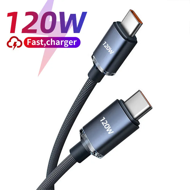 아이폰 15 샤오미 원플러스 휴대폰용 C타입 케이블, 고속 충전 USB C타입 케이블, 고속 데이터 충전기 코드, 120W 7A