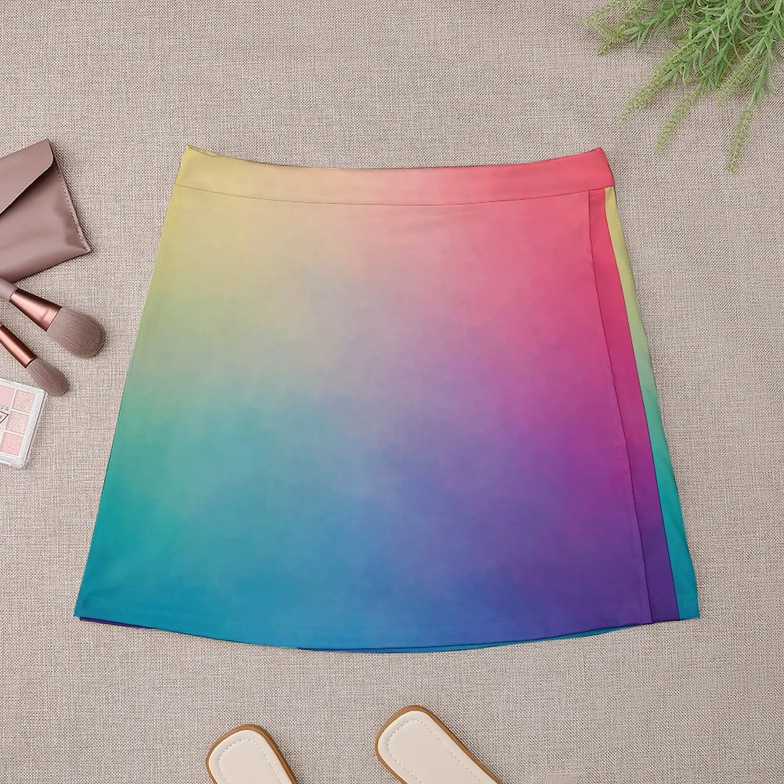Rainbow Ombre Design Mini Skirt skirts for womens korean fashion