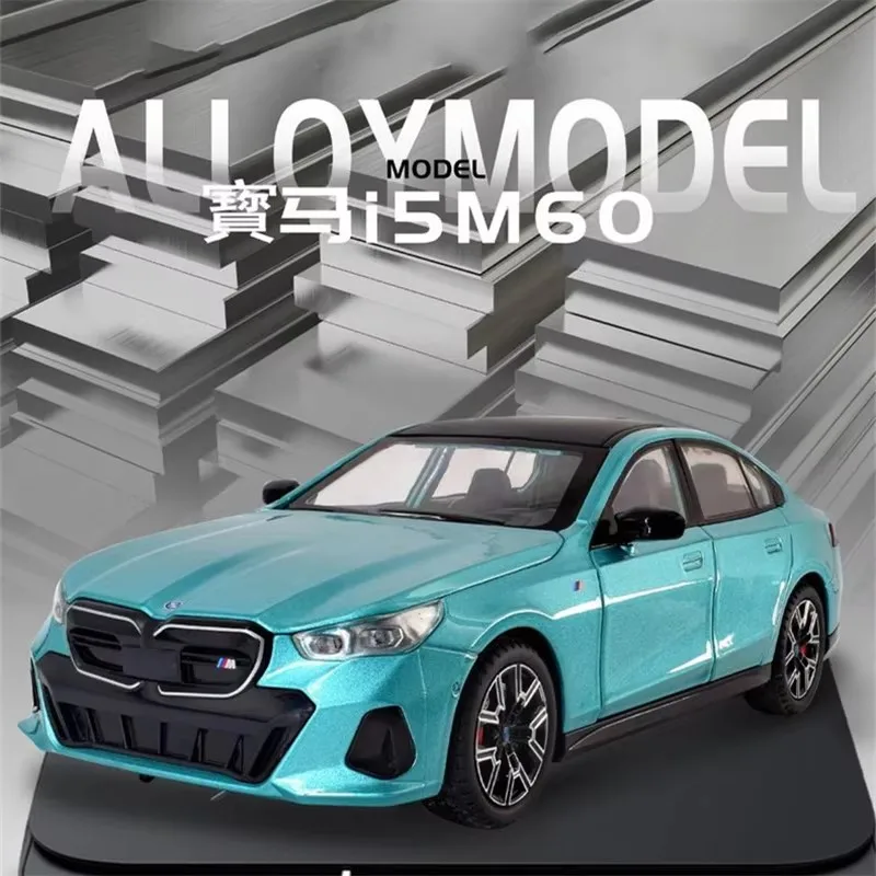 1:24 BMW i5 M60 Coupe Alloy Car Model Diecasts Metal Limousine Pure Electric Vehicles Car Model Simulation Sound Light Kids Gift 2