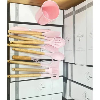 12 قطعة الغذاء الصف سيليكون تجهيزات المطابخ المطبخ أواني تيرنر ملعقة قياس ملعقة العملي أداة الطبخ أدوات المطبخ مجموعة - Image 6