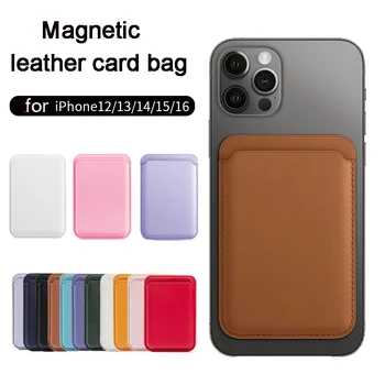 New Magnetic Leather Wallet Card Holder Phone Stand for Magsafe for iPhone 15 14 13 Pro Max Mac Safe Support Telephone Bracket 1
