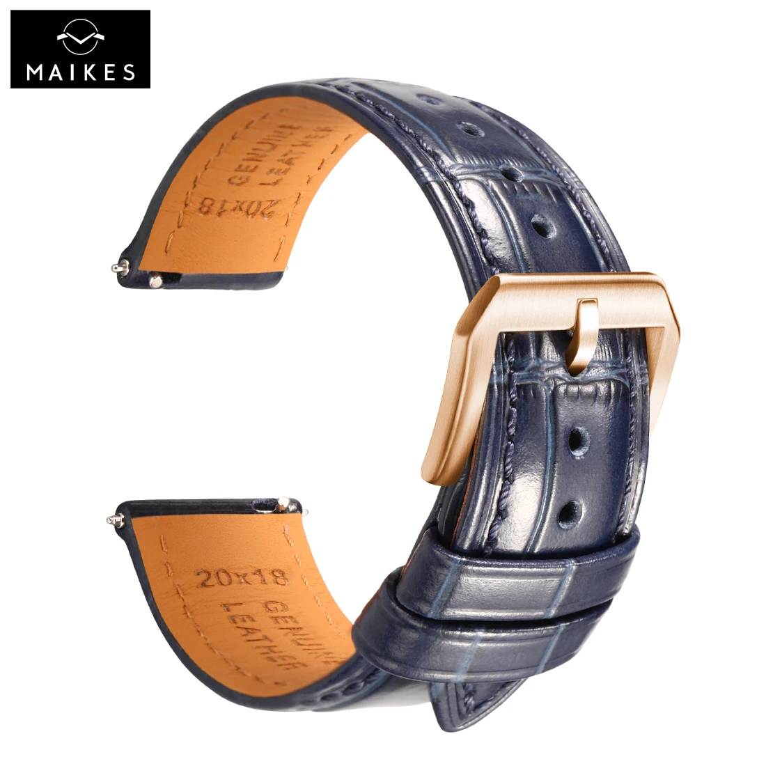 Maikes Top Brand Cinturini Per Orologi In Pelle Blu Bracciale A Sgancio Rapido Per Longines Omega Iwc Cinturini Per Orologi Con Fibbia In Oro Rosa
