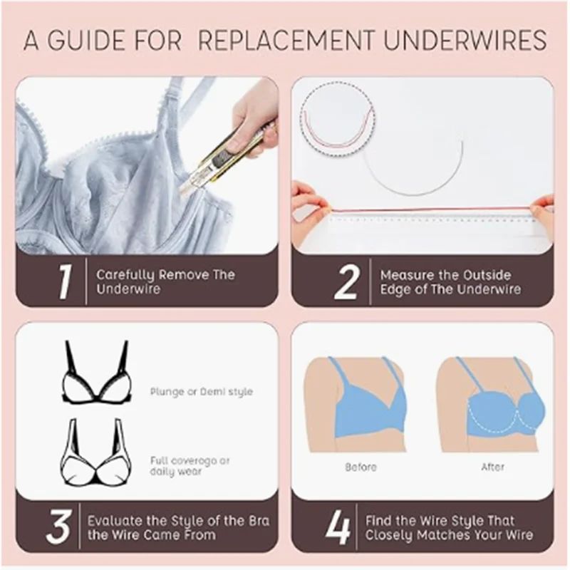 Bra Making Supplies 10/20 Pair of high-quality underwire for women's underwear suitable for spray-painted bra replacement women's corsets