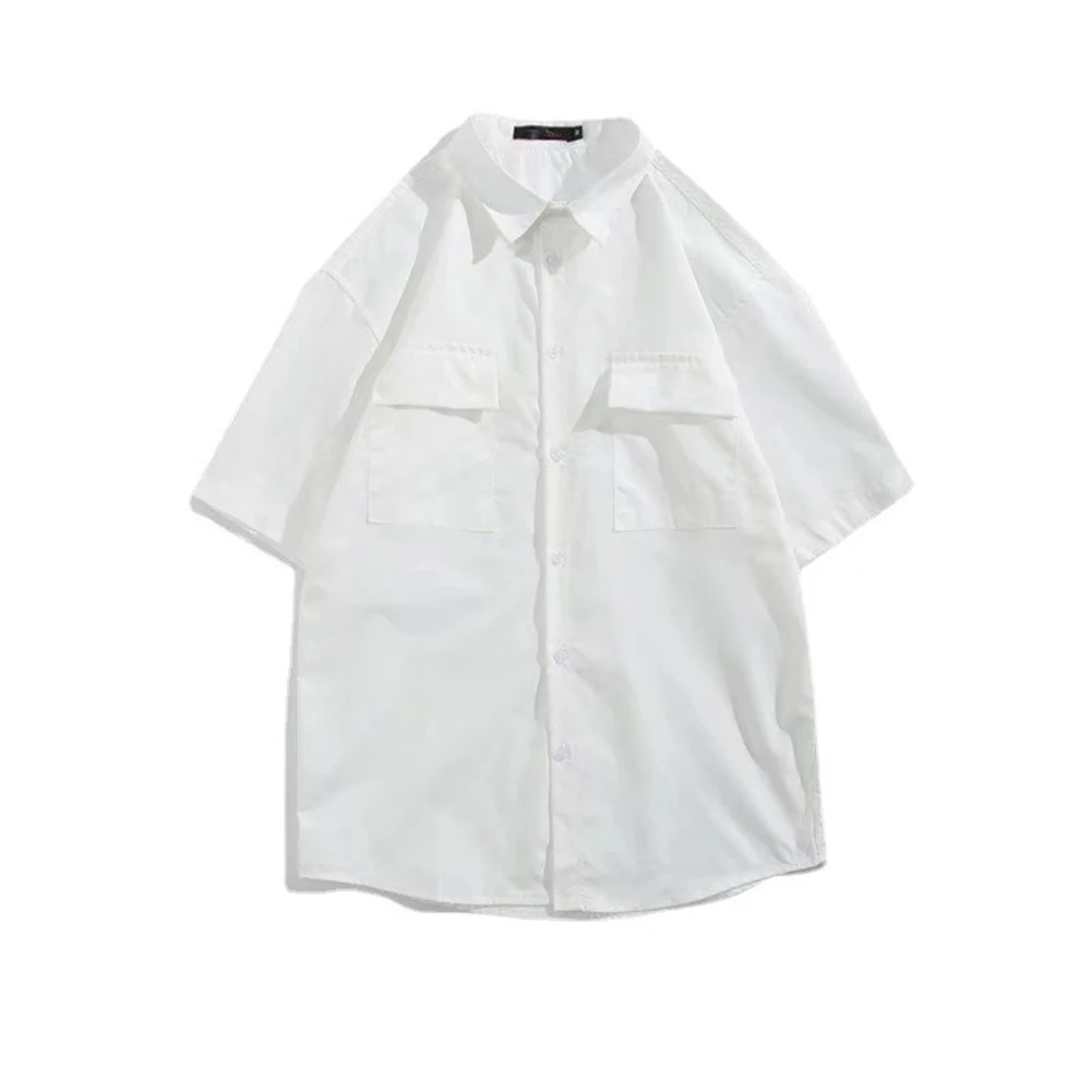 

Top Shirt Casual Lapel Loose Short Sleeve Simple Slight Stretch Solid Color Summer Daily Holiday Comfy Fashion