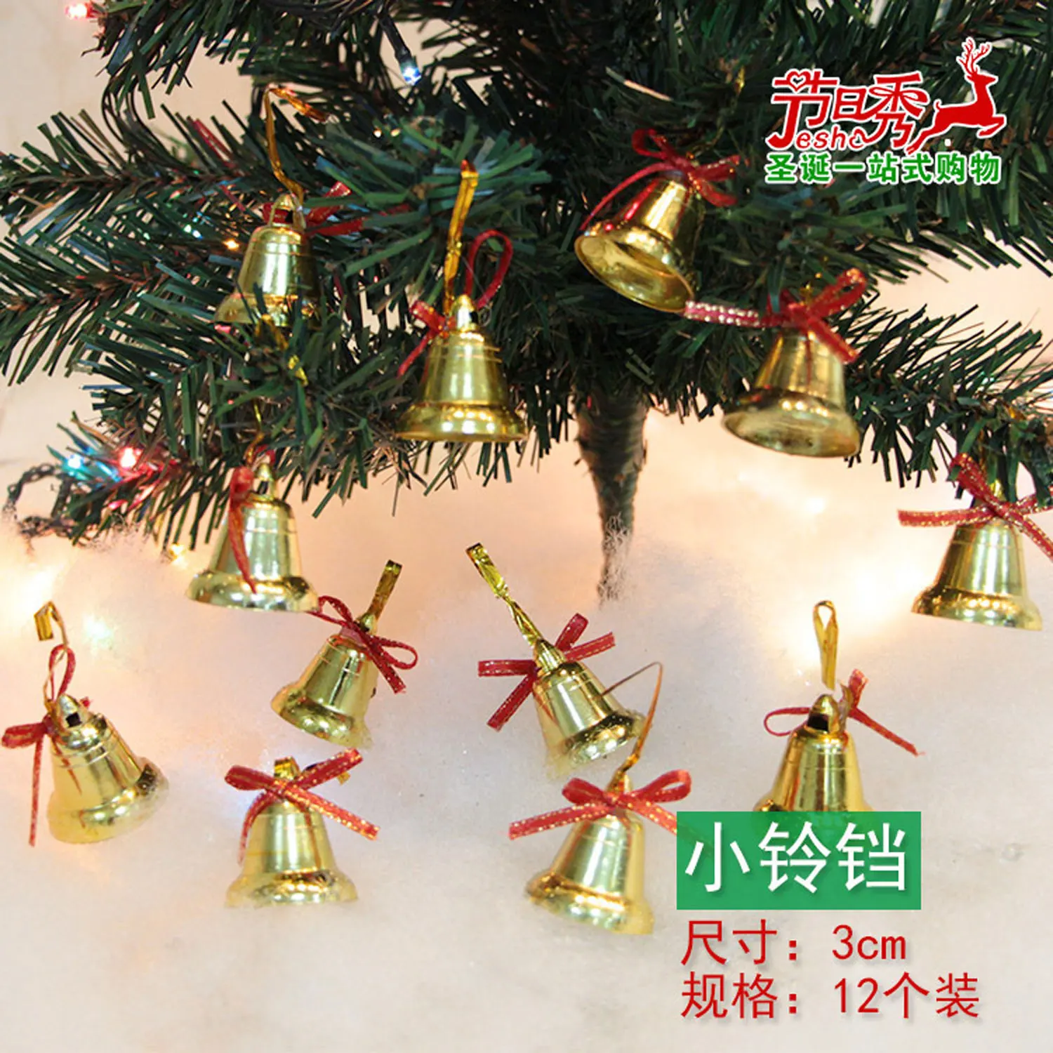 

Cartoon DIY Christmas Tree Pendant Ornaments 3-6cm Cute Decoration Gift Xmas Ball Small Bell Bow Snow Home Decor