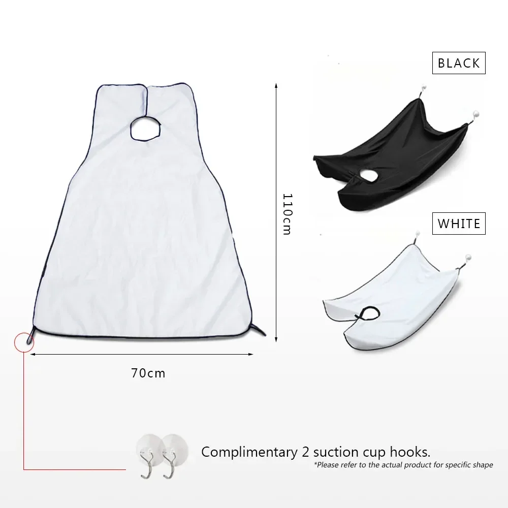Beard Catcher Cape Bib Mirror Suction Cup Apron Hair Shave Beard Catcher Clean Care Waterproof Floral Cloth With Two Suctio 4