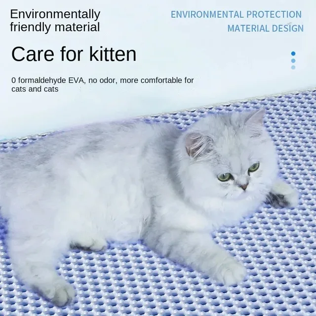 Double-Layer Honeycomb Cat Litter Mat Waterproof Anti-Slip for All Ages Cats Litter Box Floor Protector Durable and Easy Clean 2