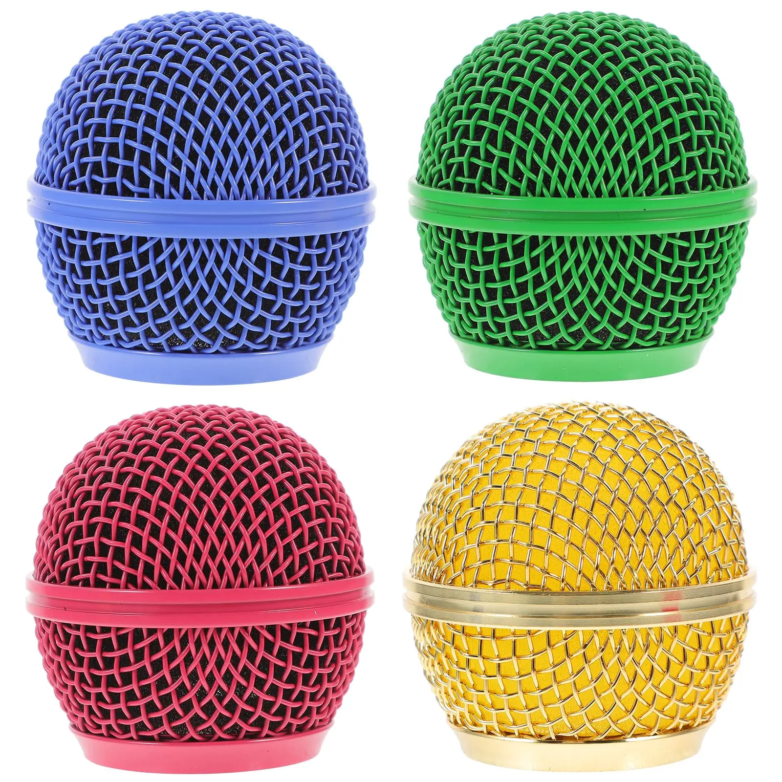 

4 Microphones Grill Heads Mic Mesh Grill Replacement Mic Mesh Wireless Microphones Replacement Mesh