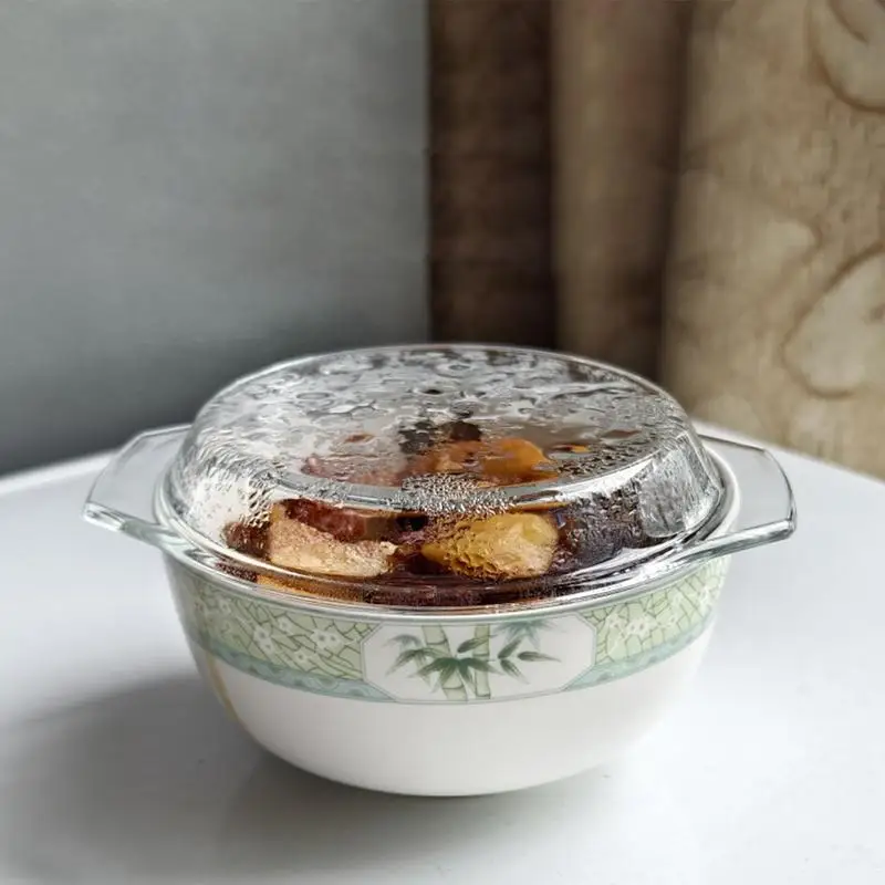 Microwave Boiling Pot Cover Oven Splash Proof Glass Lid Anti-oil Fryer Glass Cover for Frying Pan Accessories for Steaming