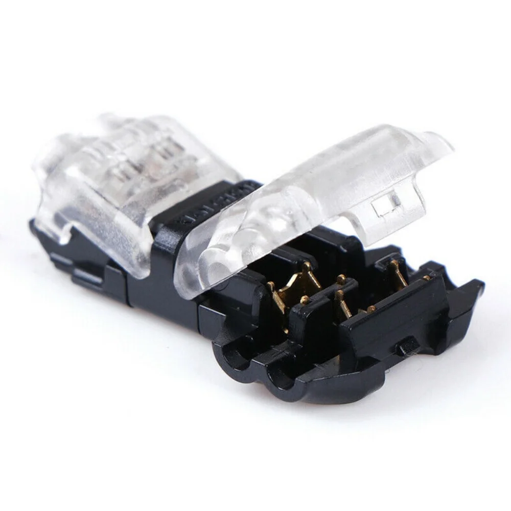 STONEGO T 유형 2핀 퀵 스플라이스 스카치 잠금 와이어 커넥터 터미널 압착 22-18AWG 배선 LED 스트립 자동차 오디오 케이블