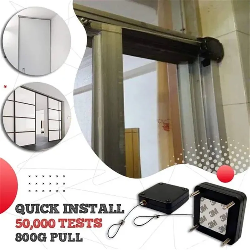 Pull Automatic Door Closer Automatic Sensor Door Closer Stable Automatically Close Punch-Free Steel Rope door closer