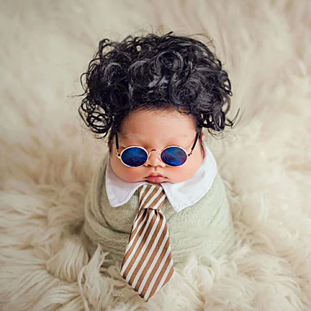 Newborn Baby Photography Props Accessories Infant Pictures Decor Round Glasses Sunglasses Vintage Photo Prop Festival Supplies