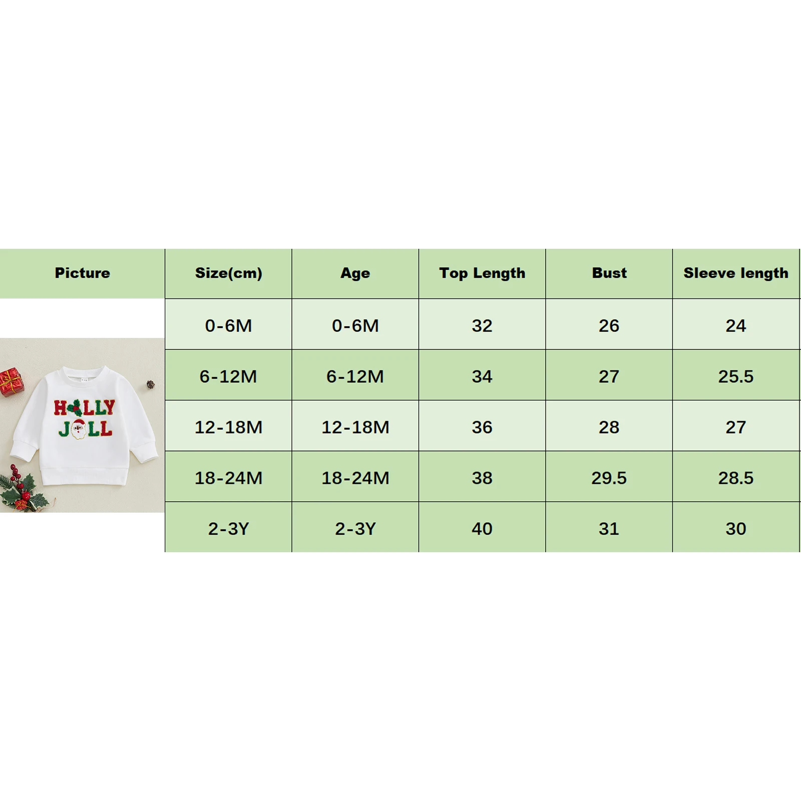 Newborn Baby Boy Girl Christmas Sweatshirts Santa Holly Leaf Embroidery Long Sleeve O Neck Pullovers Toddlers Fall Winter Tops
