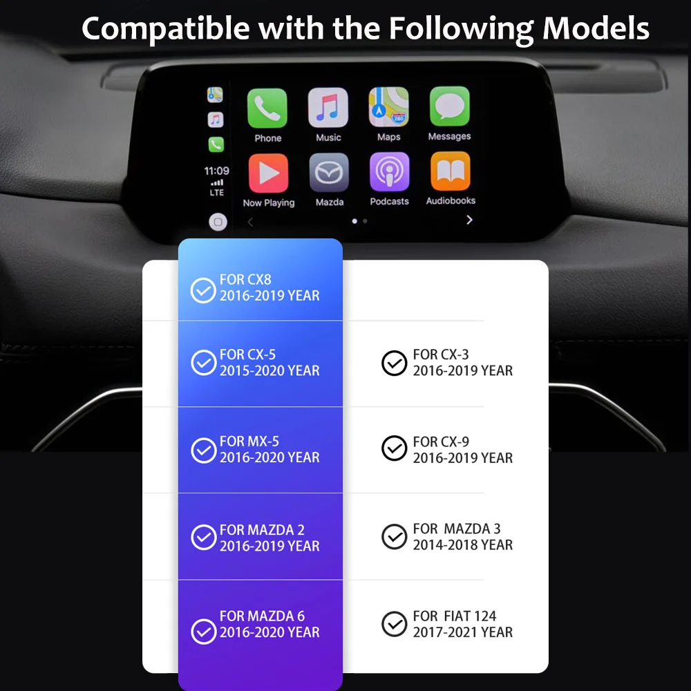 Apple CarPlay ȵ̵ ڵ USB   CX3 CX5 CX8 CX9 MX5 MAZDA 3 6 CX-3 CX-5 CX-9 MX-5