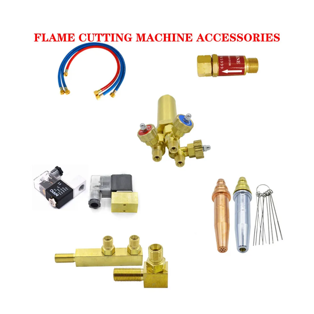Flame cutting machine accessories DC DC24V solenoid valve copper connector acetylene propane cutting nozzle trachea