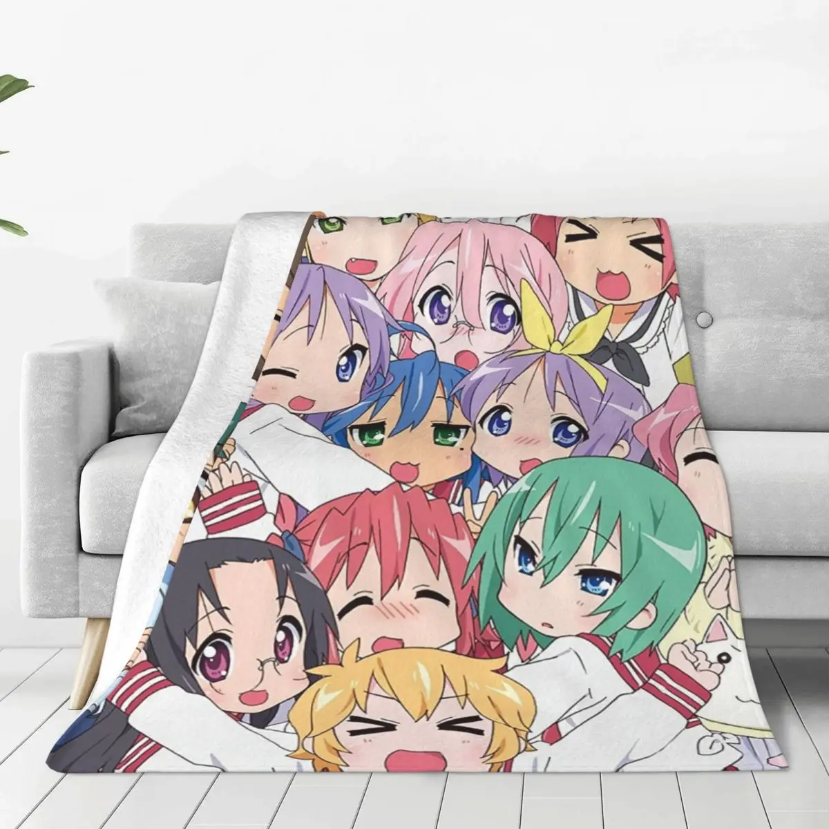 

Anime Lucky Star Blankets Kawaii Izumi Konata Japan Flannel Throw Blanket Airplane Travel Personalised Soft Warm Bedsprea
