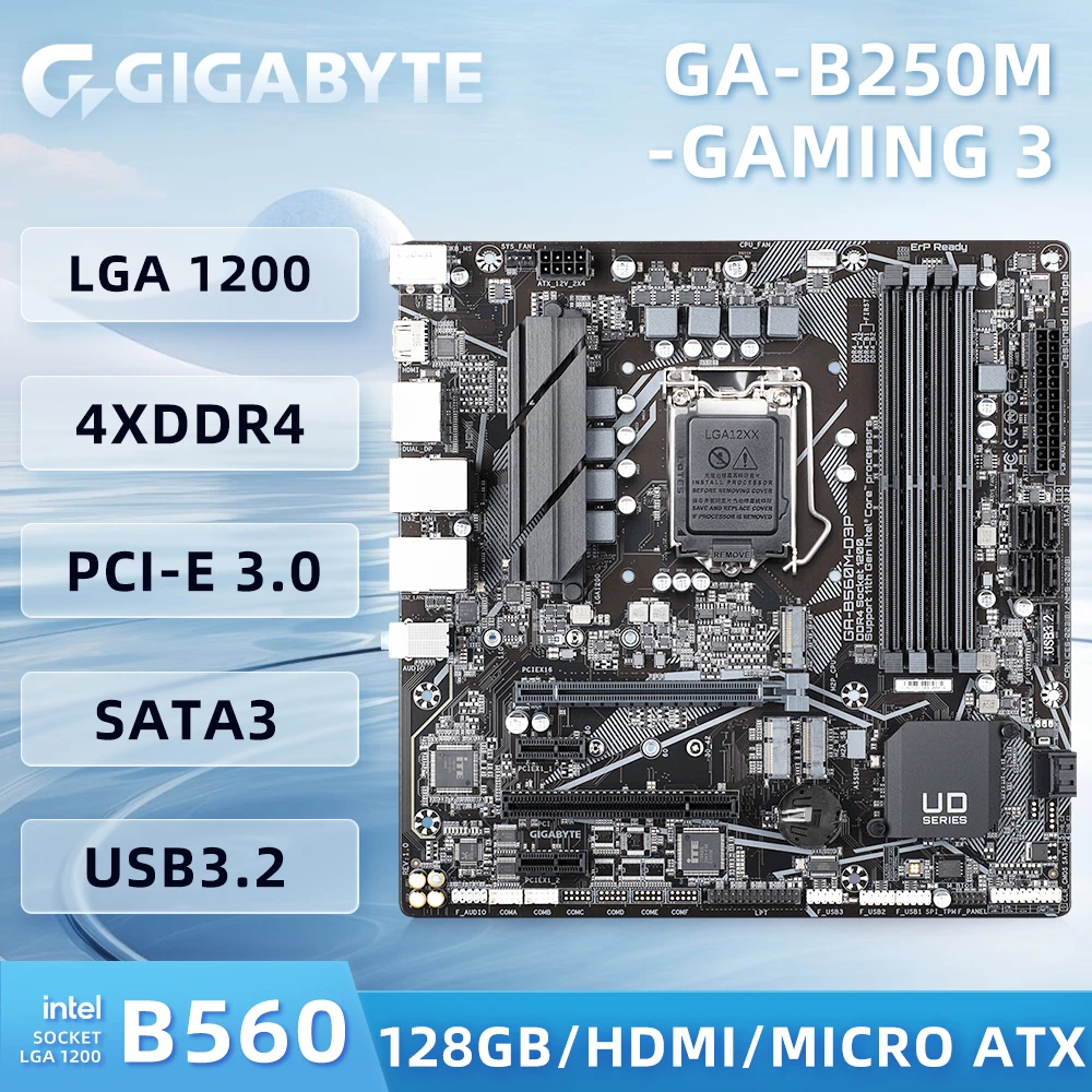 Ga-B560M-D3P Lga1200 Supporto Per 10Th 11Th Core I7 I5 I9 Scheda Madre Gigabyte Usata Hdmi Displayports Intel B560M