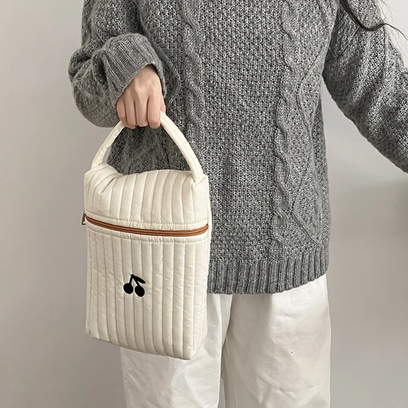 Baby Diaper Bag for Mom Cotton Bear Mommy Bags Nappy Diapers Organizer Zipper Women Handbags Maternity Bag Cartoon Beige Sac - 3