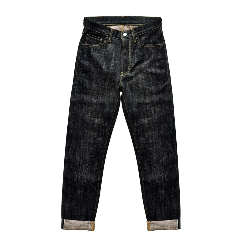 Saucezhan EX315XX-BO-Fire Jeans for Men Furinkazan Selvedge Jeans Mens Jeans Taper Fit 16.8 OZ Silver-plated Buttons Raw Denim 5