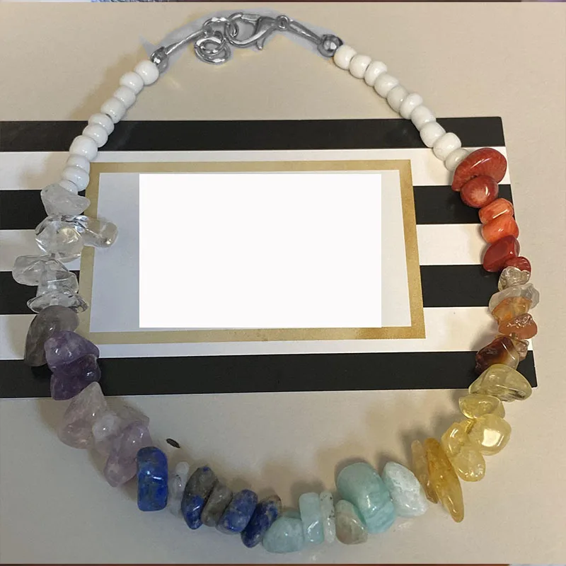 Anklet Chakra Gemstone Lotus Charm 7 Chakra Yoga Ankle Bracelet