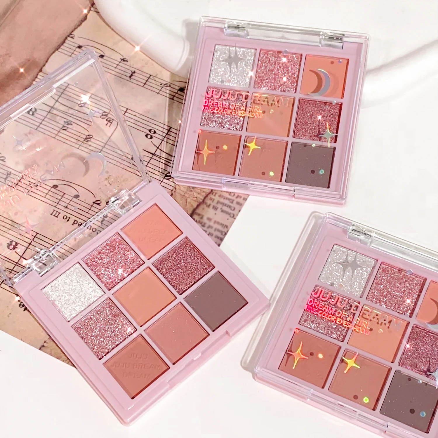 Dream Girl Multi-color Eyeshadow Palette | 9-18 colors of coral nude pink | Matte & pearl shimmer | Long-lasting and easy to app 3