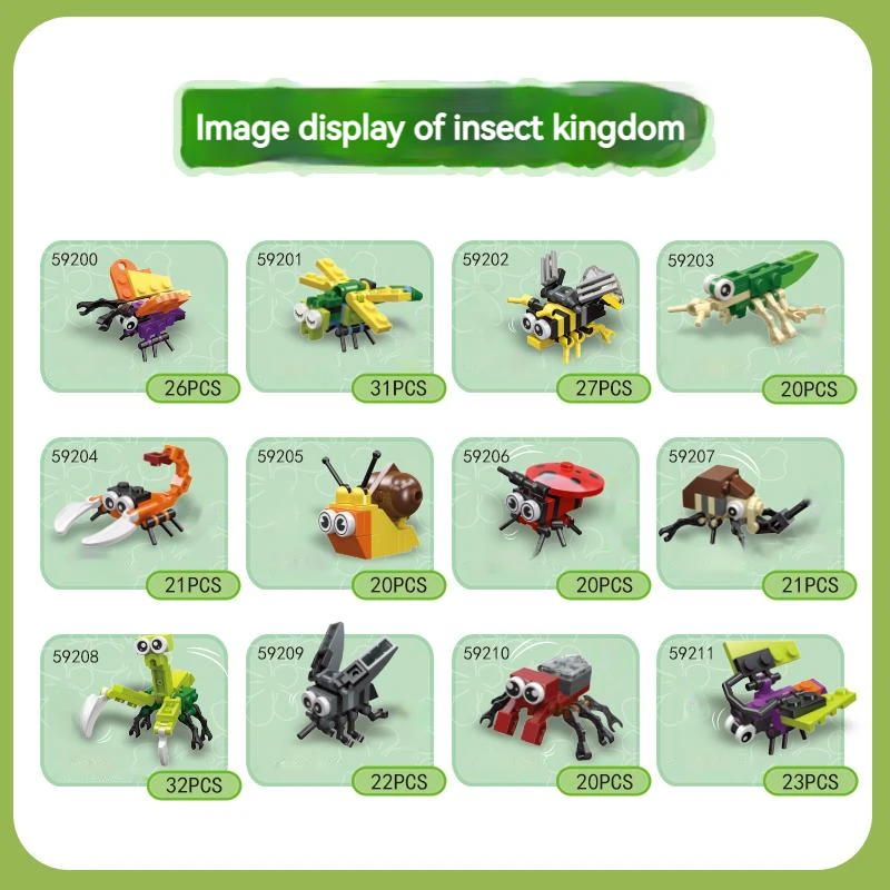 Chingcoo Mini set di mini mattoncini da costruzione, 582 pezzi Motivo