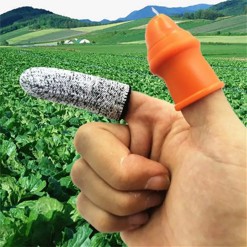 5/1PCS Silicone Thumb Knife Finger Protector Gears Cutting Vegetable Harvesting Knife Pinching Plant Blade Scissors Garden Tools