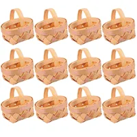 12Pcs Mini Wood Chip Basket Hand Woven Baskets Storage Bins Decorative Containers Home naments ganization Solutions 1
