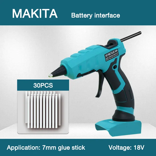 Cordless Hot Glue Gun for Makita 18V Battery Glue Stick Set for Arts DIY  Electric Hot Melt Glue Gun Repair Tool with 30pcs 7mm