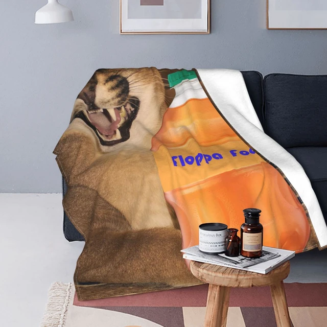 Big Floppa Meme Cute Caracal Cat Fleece Blanket by Zeyneb EwaMa