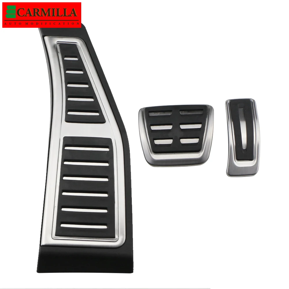 

Carmilla Stainless Steel Car Pedal Cover for Audi Q7 SQ7 4M 2015 - 2021 LHD AT Auto Gas Brake Pedals Protection Cover