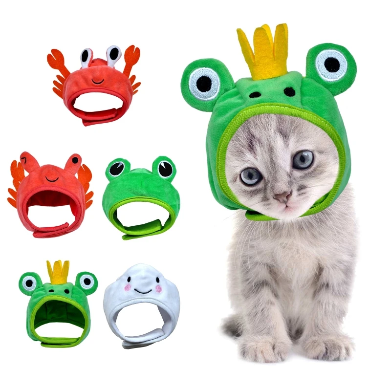 Hat Pet Ear Warmer Cartoon Animal for FROG Cap Party Costume Accessories Plush Headwear for Cat Small Puppy Bunny Hat Pet Ear Warmer Cartoon Animal for FROG Cap Party Costume Accessories Plush Headwear for Cat Small Puppy Bunny