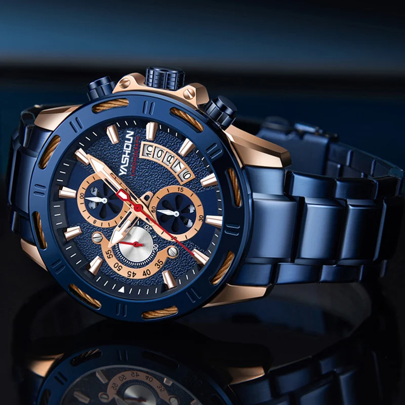 Watch For Men Luxury Uniaue Design Chronograph Wristwatch Military Man Watches Multifunctional Quartz Male Clock Reloj Hombre